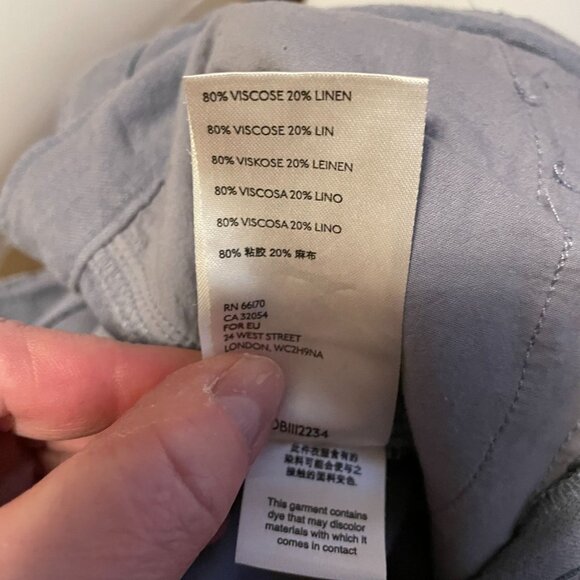 We the Free Gray 80% Viscose 20% Linen High-Waisted Loose Fit Trousers Size 30 - Picture 6 of 6